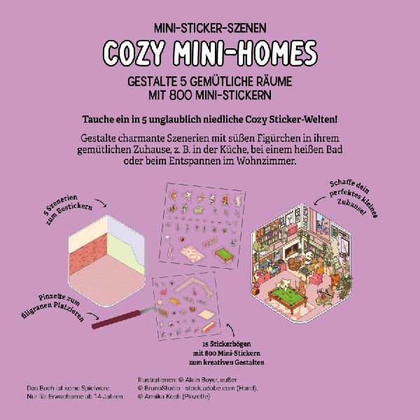 Mini-Sticker-Szenen - Cozy Mini-Homes I 3D-Sticker