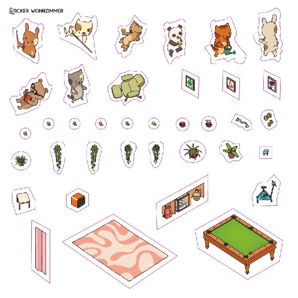 Mini-Sticker-Szenen - Cozy Mini-Homes I 3D-Sticker