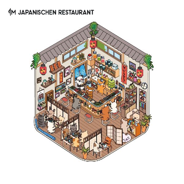 Mini-Sticker-Szenen - Cozy Mini-Japan I 3D-Sticker