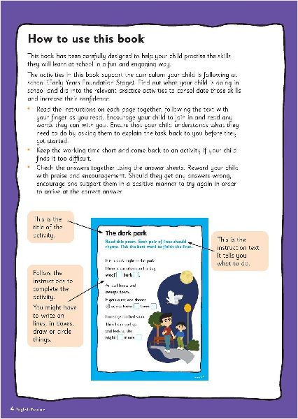 English Practice Book for Ages 4-5