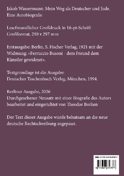 Mein Weg als Deutscher und Jude (Großdruck)