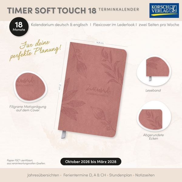 Timer Soft Touch 18 Monate rosewood 2027/2028