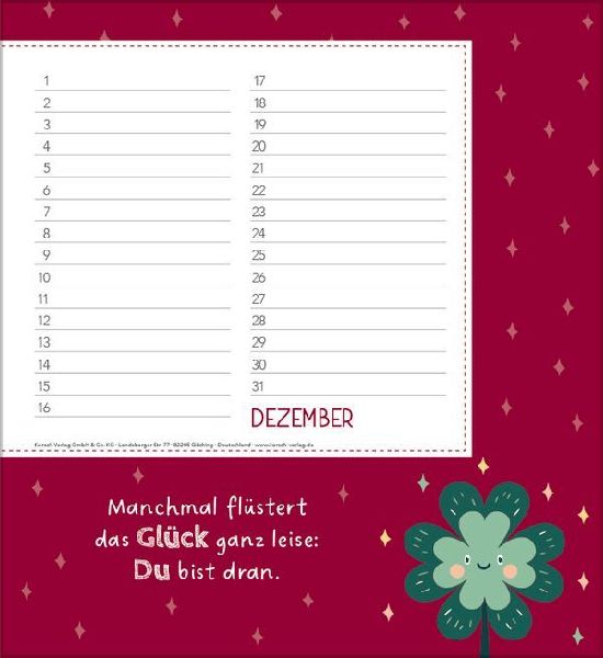 Geburtstagskalender Happy Mind