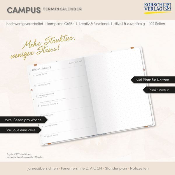 Terminkalender Campus Schmetterlinge 18 Monate 2027/2028