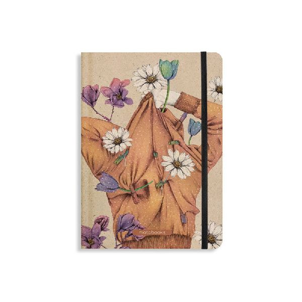 matabooks - Nachhaltiges A5 Notizbuch/Tagebuch/Bullet Journal/Schreibheft/Notebook aus Süßgraspapier - Nari Farbe: Apricot Orange (liniert)
