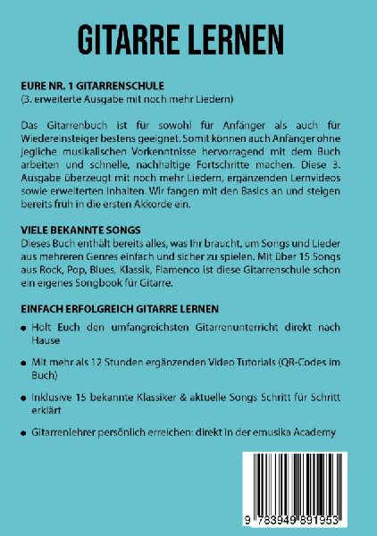 Gitarre lernen - umfangreiches Gitarrenbuch für Anfänger und Wiedereinsteiger