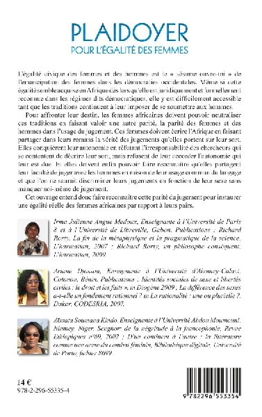Plaidoyer pour l'égalité des femmes