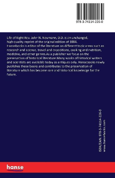 Life of Right Rev. John N. Neumann, D.D.