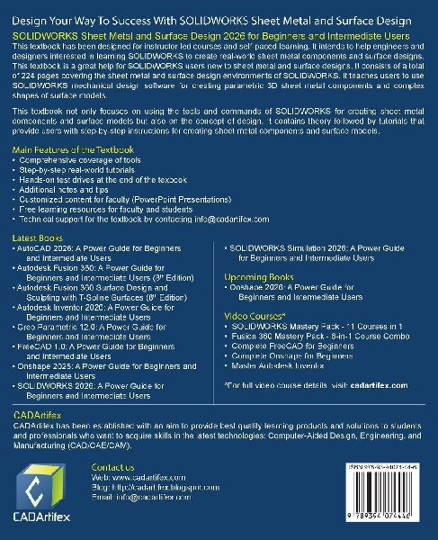 SOLIDWORKS Sheet Metal and Surface Design 2026 for Beginners and Intermediate Users