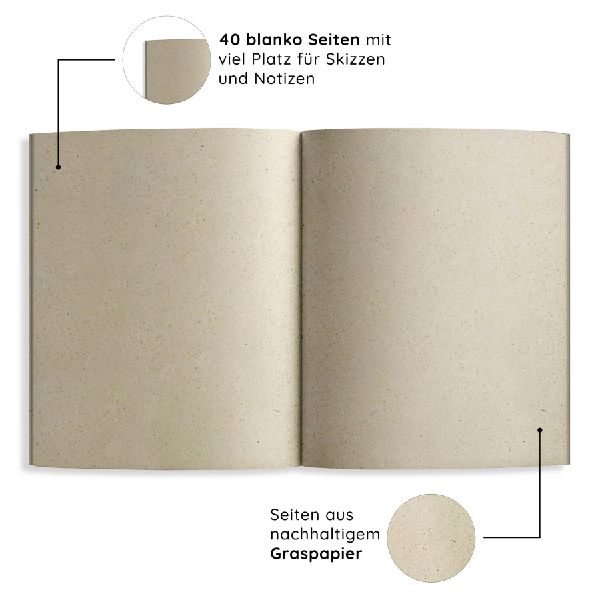 matabooks - A5 Notizheft aus Graspapier - Maya Farbe: Orange