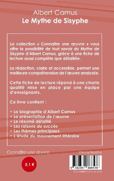 Fiche de lecture Le Mythe de Sisyphe de Albert Camus (Analyse littéraire de référence et résumé complet)
