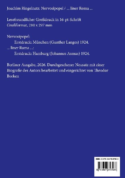 Nervosipopel / ... liner Roma ... (Großdruck)