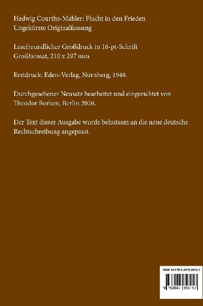 Flucht in den Frieden (Großdruck)