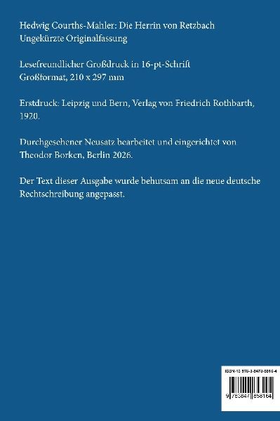 Die Herrin von Retzbach (Großdruck)