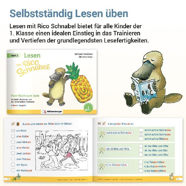 Lesen mit Rico Schnabel, Heft 3: Vom Wort zum Satz - silbierte Ausgabe