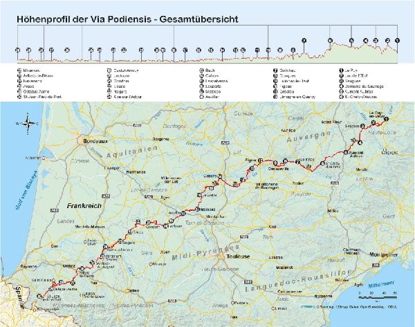 Frankreich: Jakobsweg Via Podiensis von Le Puy-en-Velay nach Saint-Jean-Pied-de-Port