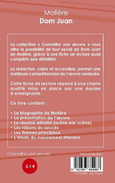 Fiche de lecture Dom Juan de Molière (analyse littéraire de référence et résumé complet)
