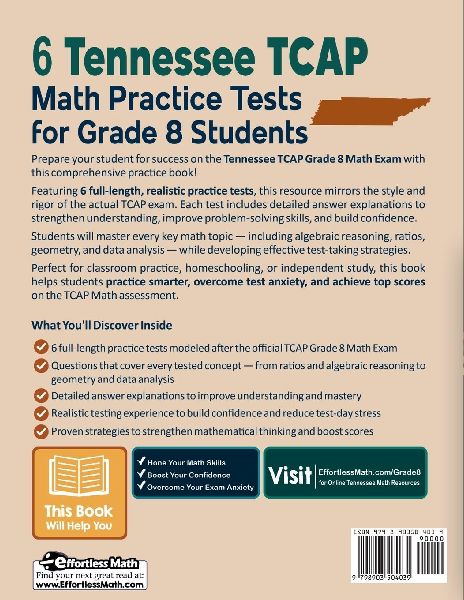 6 Tennessee TCAP Math Practice Tests for Grade 8 Students - Michaelsbund