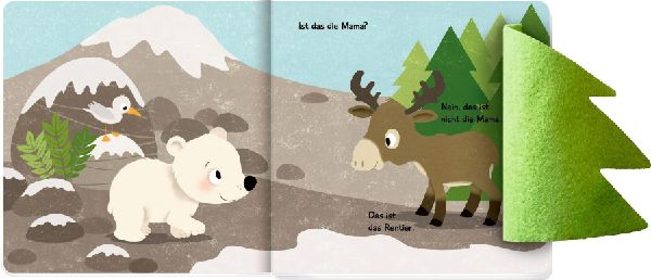 Wo ist Mama, kleiner Eisbär?
