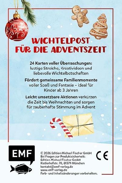 Adventskalender-Kartenset: 24 x Wichtelzauber