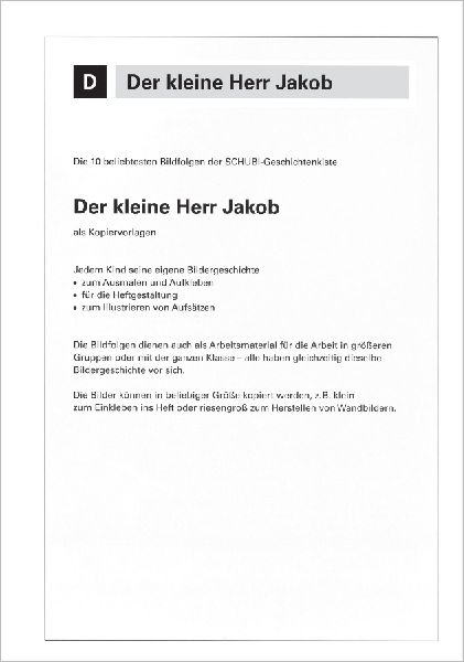 Der kleine Herr Jakob. Kopiervorlagen