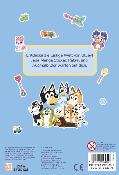 Bluey: Mein lustiger Kindergartenblock