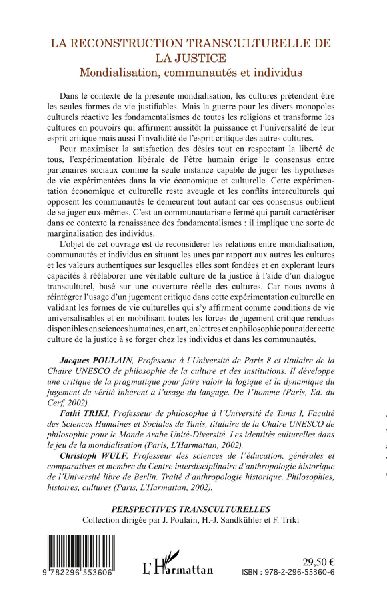 La reconstruction transculturelle de la Justice