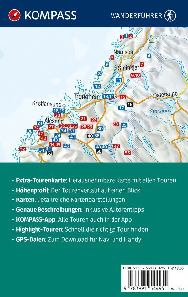 KOMPASS Wanderführer Norwegen Mitte, von Fylke Trøndelag bis zum Nationalpark Jodalsbreen, 55 Touren mit Extra-Tourenkarte