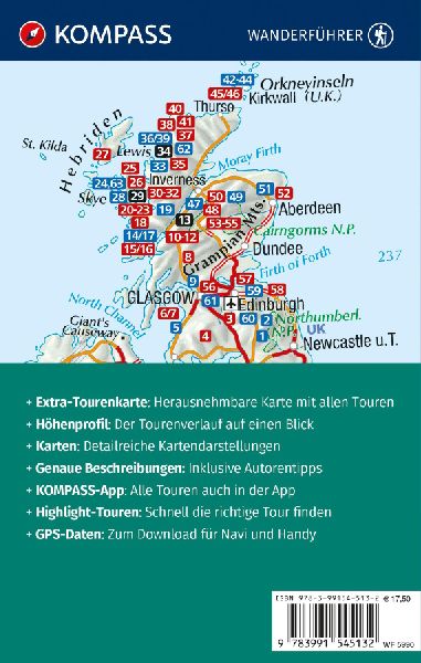 KOMPASS Wanderführer Schottland, 63 Touren mit Extra-Tourenkarte