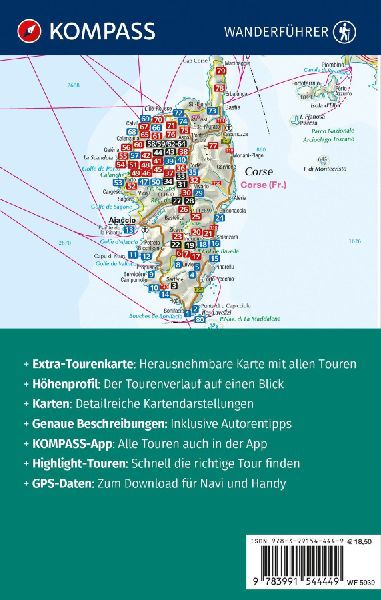 KOMPASS Wanderführer Korsika, 80 Touren mit Extra-Tourenkarte
