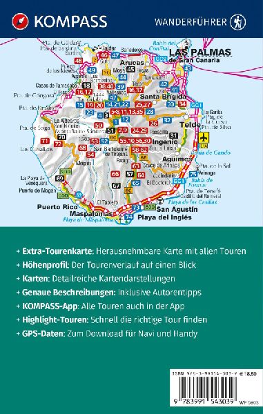 KOMPASS Wanderführer Gran Canaria, 75 Touren mit Extra-Tourenkarte