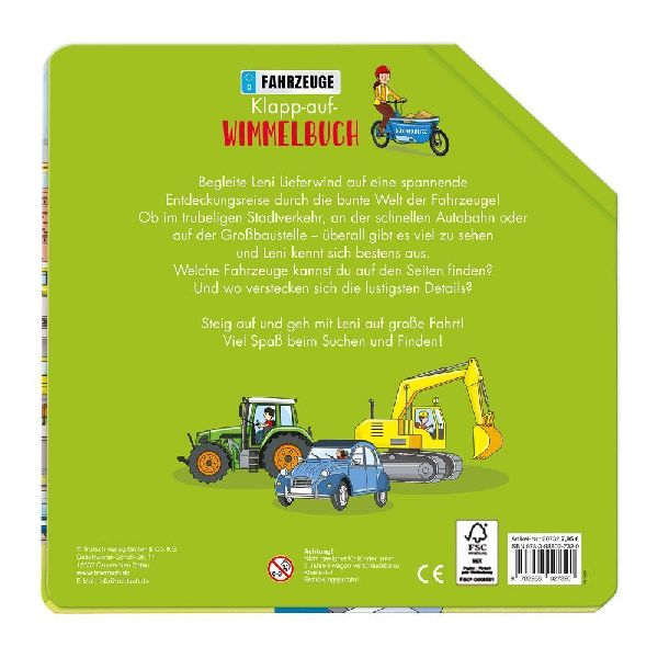 TRÖTSCH - Wimmelbuch Fahrzeuge Klapp-auf-Wimmelbuch| Ab 3 Jahren