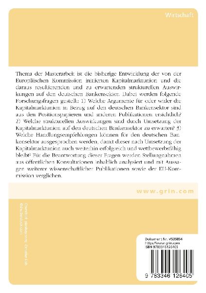 Strukturelle Auswirkungen der Kapitalmarktunion auf den deutschen Bankensektor