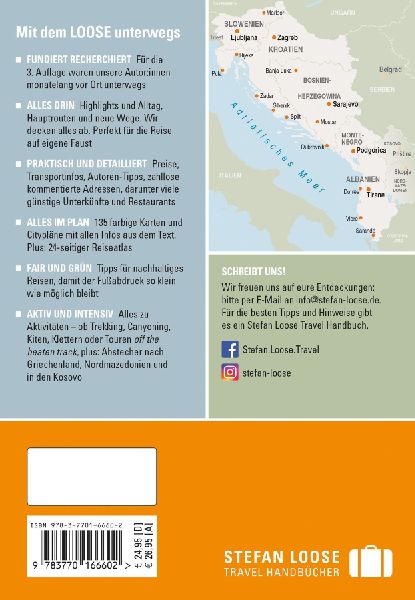 Stefan Loose Reiseführer Balkan, Die Adria-Route. Slowenien, Kroatien, Bosnien und Herzegowina, Montenegro, Albanien