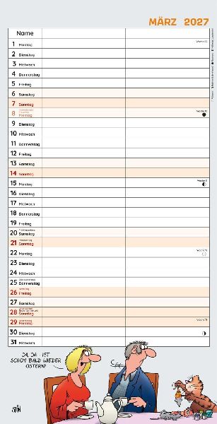 Uli Stein Timer für zwei 2027: Monatskalender für die Wand