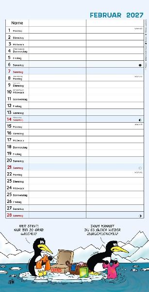 Uli Stein Timer für zwei 2027: Monatskalender für die Wand
