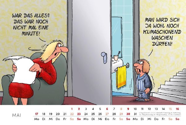 Uli Stein Tischkalender 2027: Monatskalender zum Aufstellen