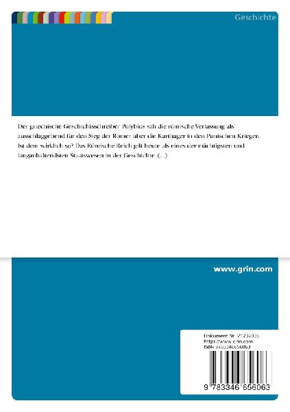 Die römische Verfassung vor dem Hintergrund der Punischen Kriege