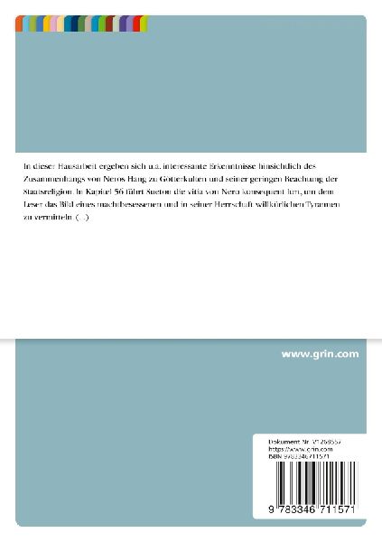 Zu Neros Affinität für Götterkulte und zu seiner Geringschätzung der Staatsreligion