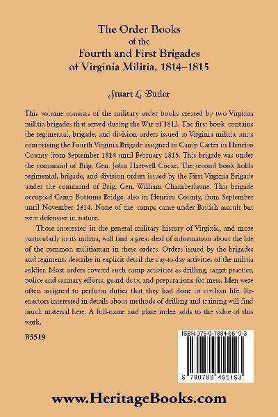 The Order Books of the Fourth and First Brigades of Virginia Militia, 1814-1815