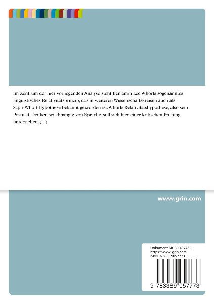 Das linguistische Relativitätsprinzip nach Whorf