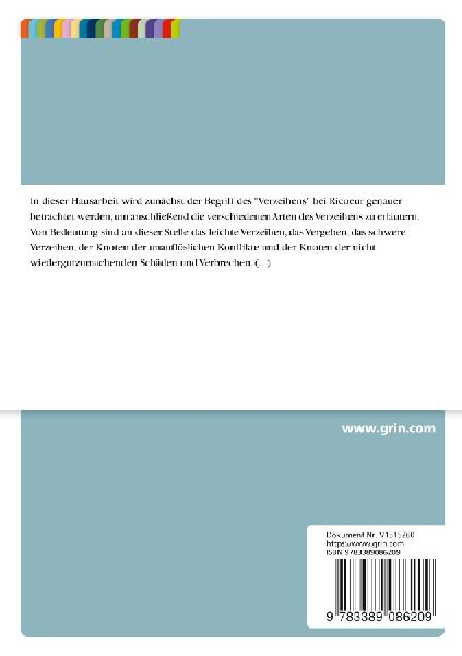 Arten des Verzeihens nach Paul Ricoeur am Beispiel des Buchs "It Ends with Us" von Colleen Hoover