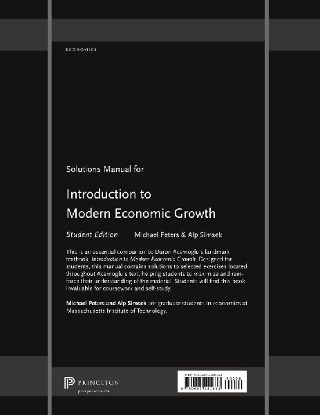Solutions Manual for "Introduction to Modern Economic Growth"