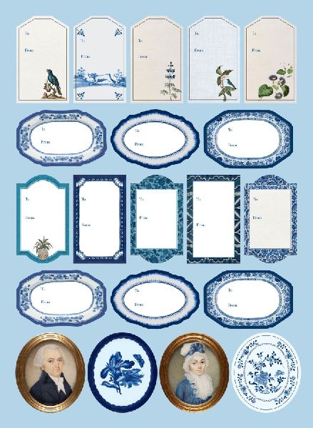 Colonial Williamsburg Blue and White American Style Wrapping Paper Book