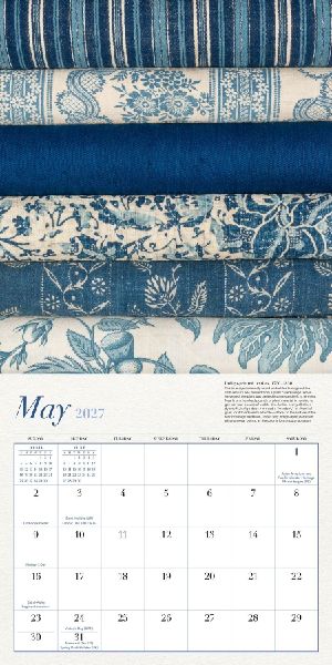 Colonial Williamsburg Blue and White American Style Wall Calendar 2027