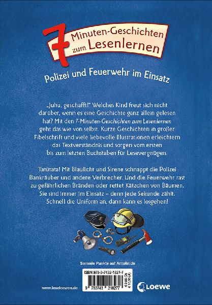 7-Minuten-Geschichten zum Lesenlernen - Polizei und Feuerwehr im Einsatz