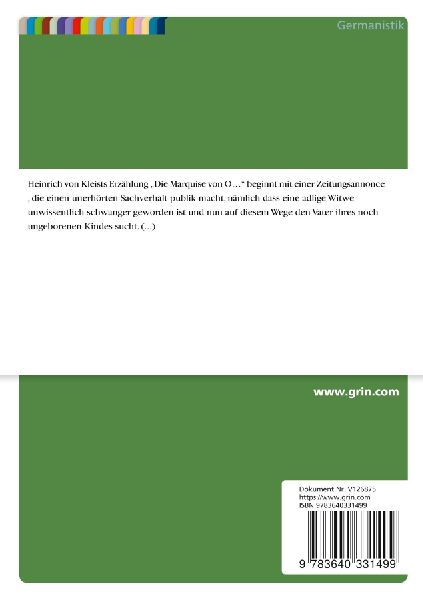 Unerhörte Zeichen in Heinrich von Kleists Erzählung "Die Marquise von O."