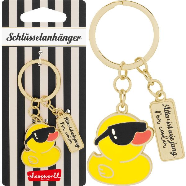 Sheepworld Schlüsselanhänger mit Motiv Ente und Spruch "Älter"