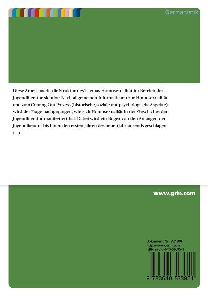 Homosexualität als Thema in der Jugendliteratur