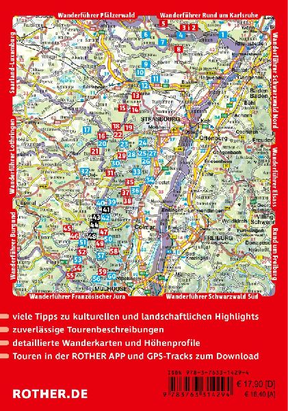 ROTHER Wanderführer Vogesen. 60 Touren zu Panoramagipfeln, Felsen, Seen und Burgen zwischen Elsass und Lothringen